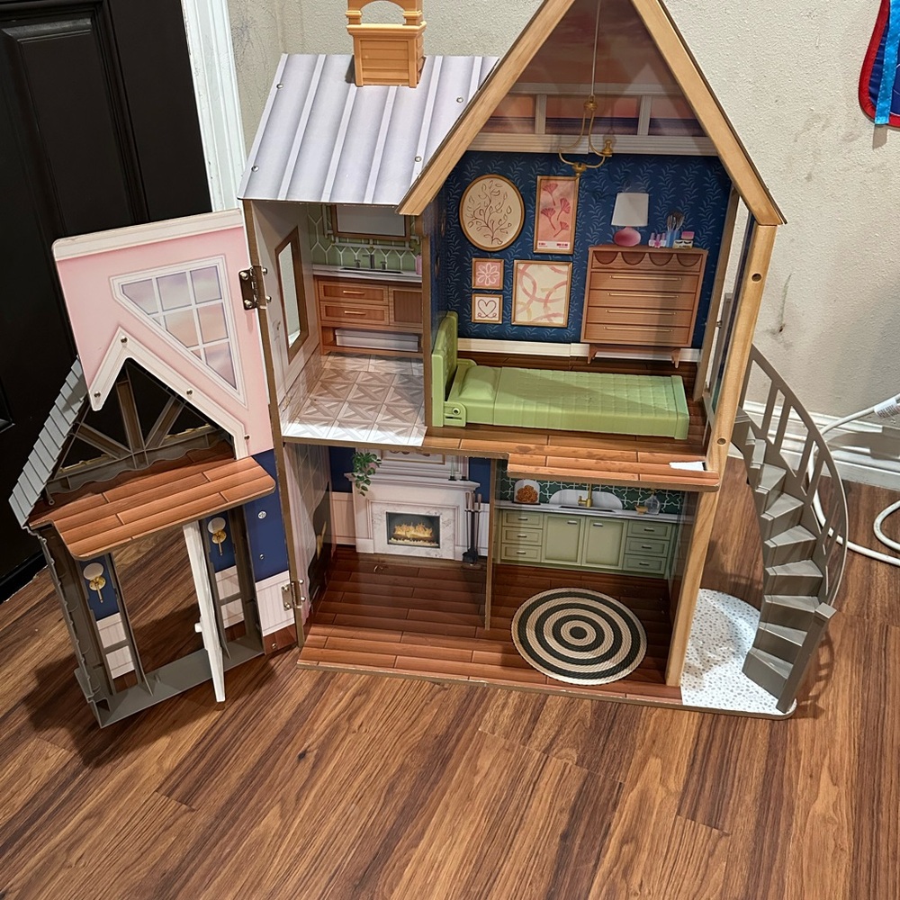 Kidcraft Wooden Dollhouse with Staircase